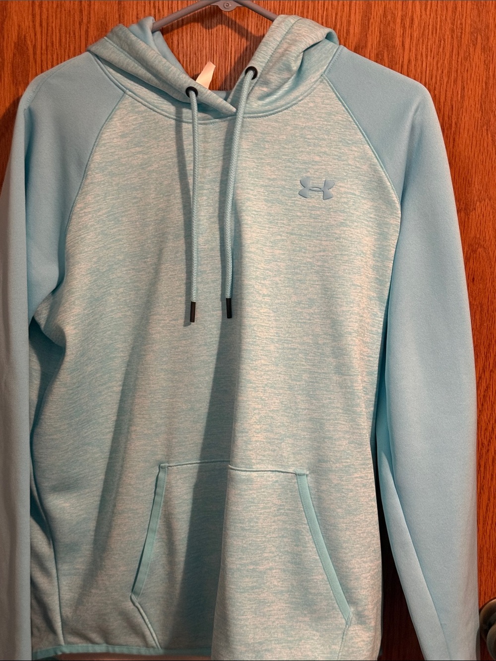 Under Armour womens Aqua Heather Hooded Pullover size large